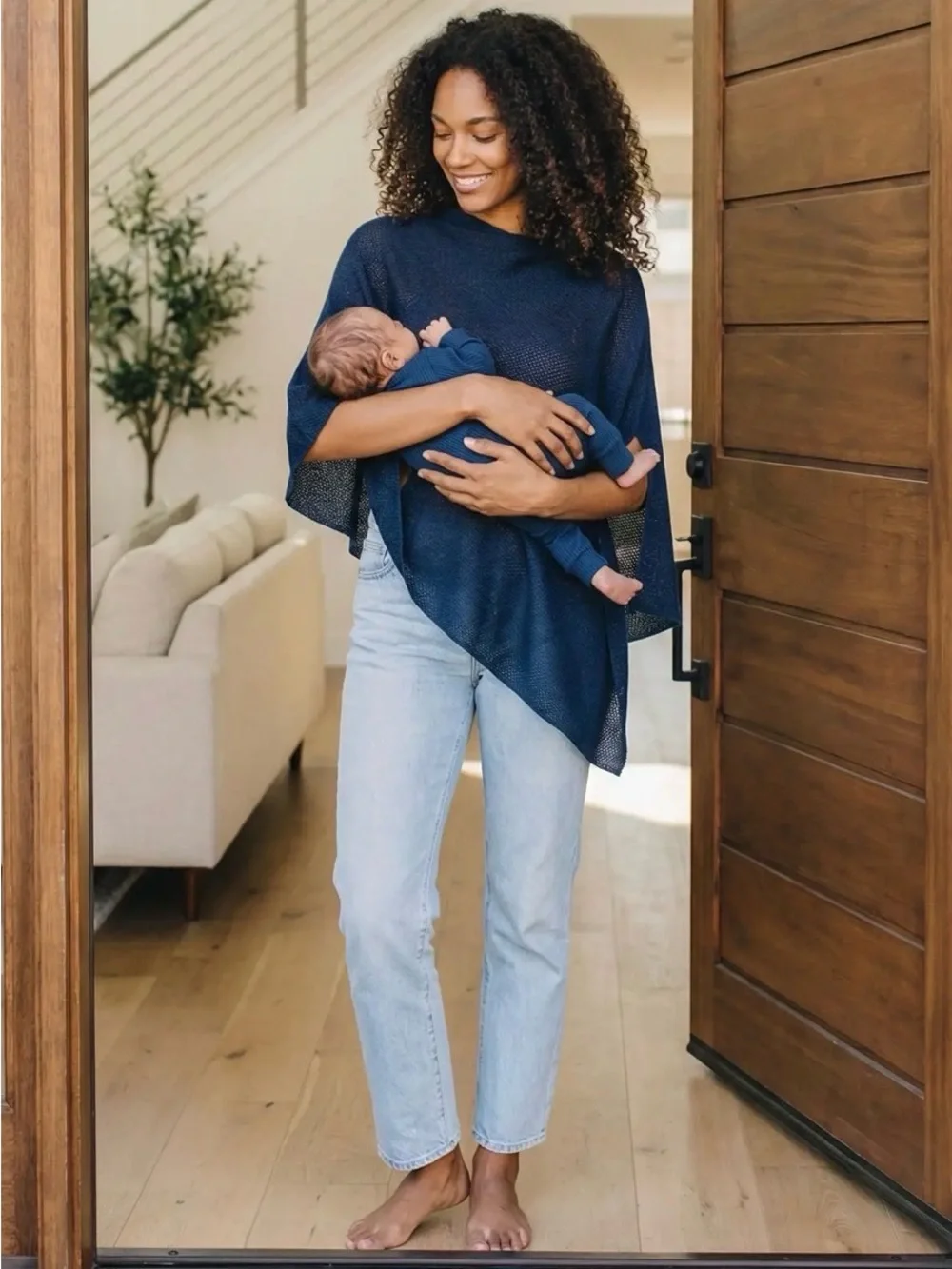 We Are Amma - The Cocoon Nursing Cover - OS - Navy Blue